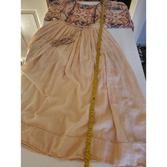 Free People S Mesa Embroidered Cut-Out Midi Dress Beaded Tassels Bohemian Boho - Picture 14 of 16